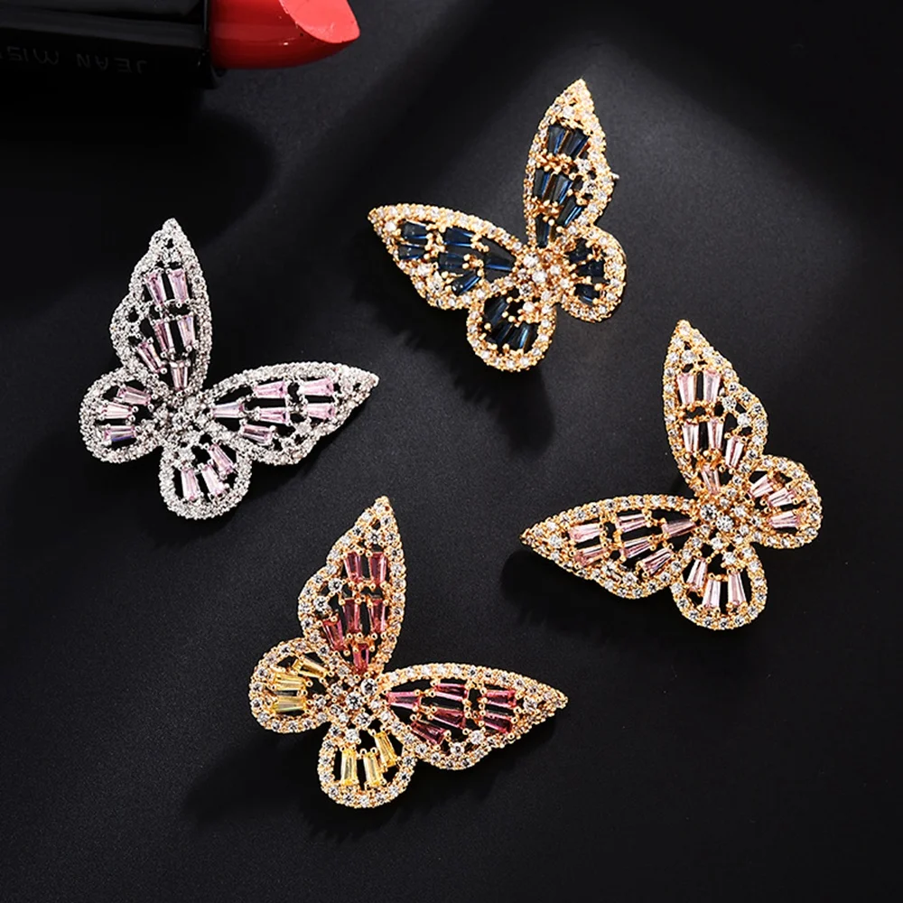 
Mister Jewelry Screw Back Butterfly Stud Earrings for Women 