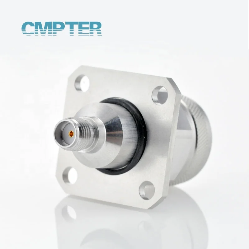 4Hole Flange N Male to SMA Female Precision Adapter DC to 18GHz 303 Stainless steel