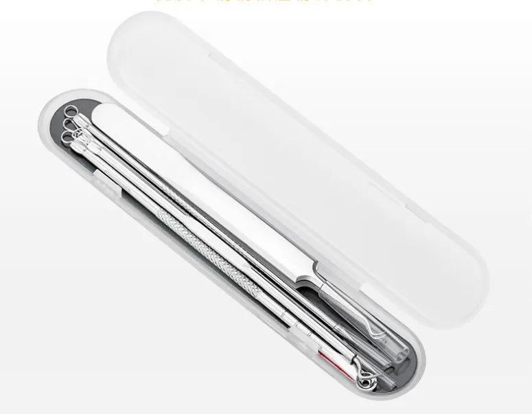 Customized 5PCS Blackhead Remover Ance Extractor Curved Blackhead Tweezer Kit Professional Stainless Pimple Blemish Removal Tool