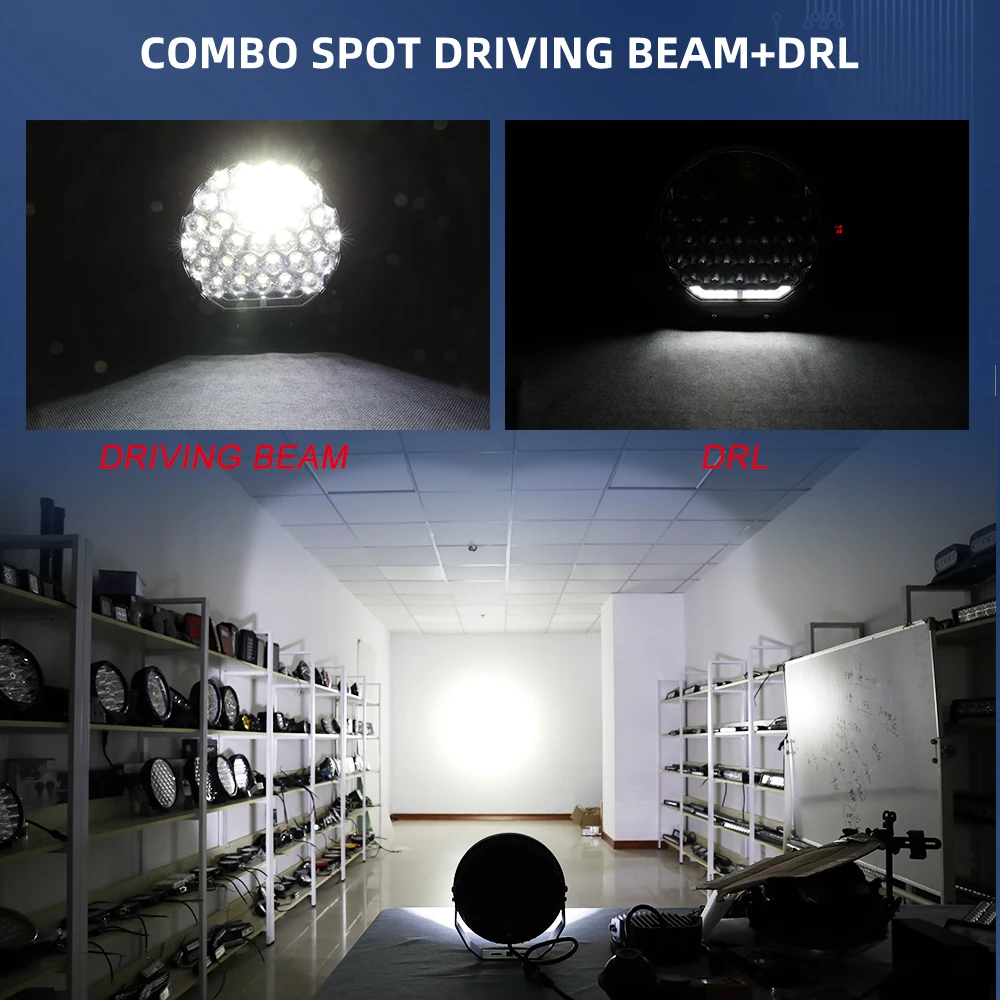 1lUX @ 1400 м 4X4 внедорожник 7 дюймов 9 светодиодов рабочий свет, комбинированный луч крыши грузовика бампер 198 Вт 7 дюймов 9 дюймов круглый светодиодный прожектор Drl ходовой свет