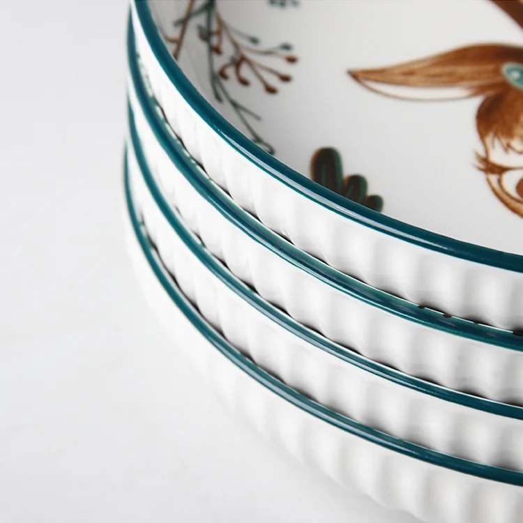 Microwave Available Christmas Dinnerware set Dinning plates set Cute Children dinnerware sets