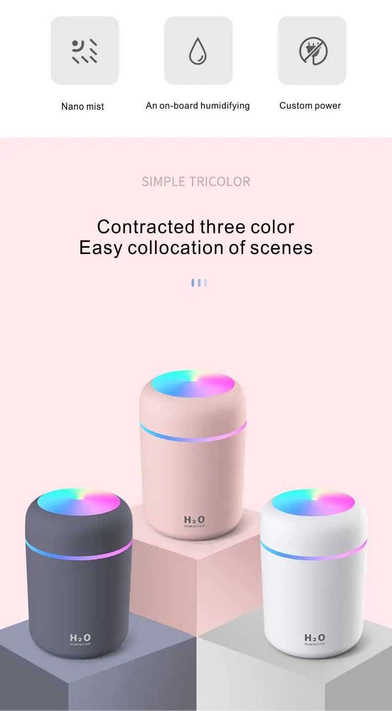 2022 New Product Room Humidifiers USB Rechargeable Air Purifier Humidifier Mute Personal Humidifier
