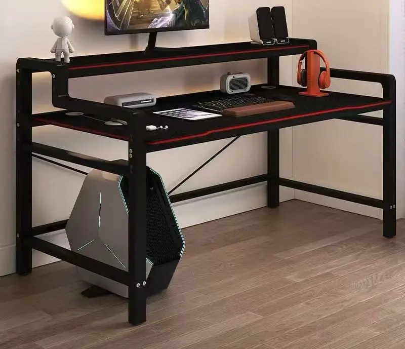 Desktop Home Computer Desk Bookcase Combination Bedroom Gaming Corner E-Sports Table