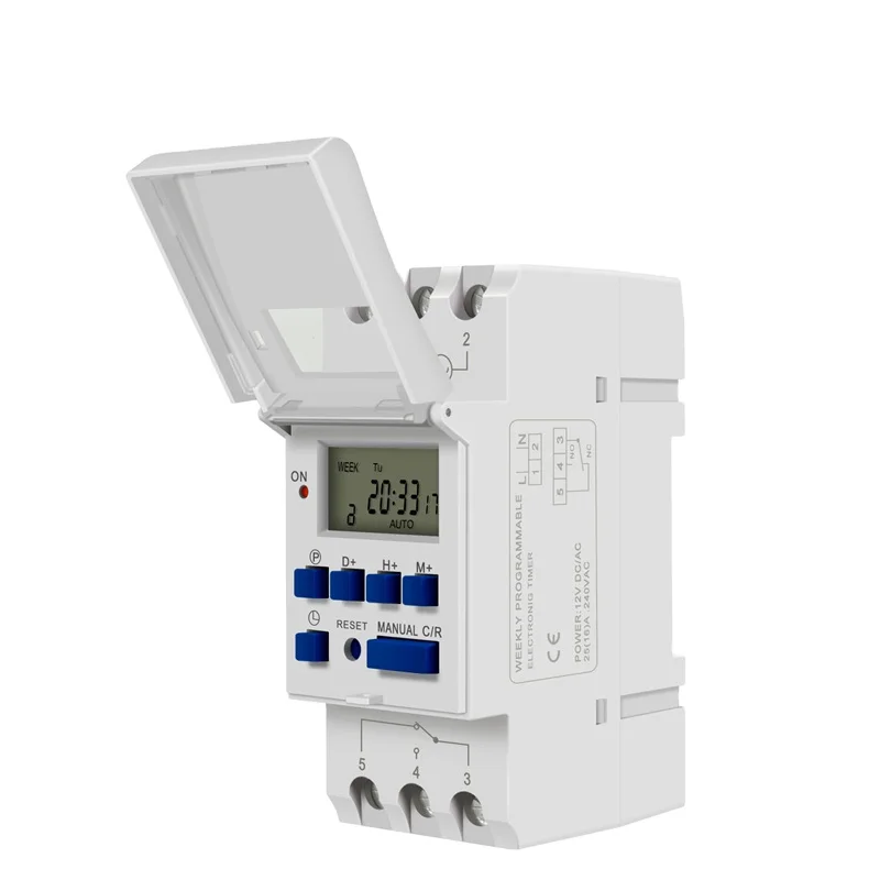Недельный программируемый цифровой таймер с ЖК-дисплеем 15 А 12 В 24 110