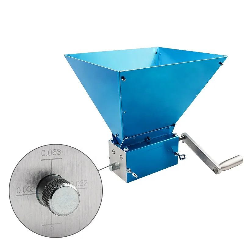 Stainless Steel 3-Roller Malt Mill with Metal Base Powerful Barley Grain Malt Mill Crusher for Home Beer Brewing