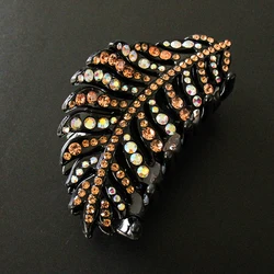 Leaves Rhinestone Hair Claw Hairpin Vintage Women Crystal Butterfly Hair Clips Crab Barrettes Fashion Hair Accessories Jewelry