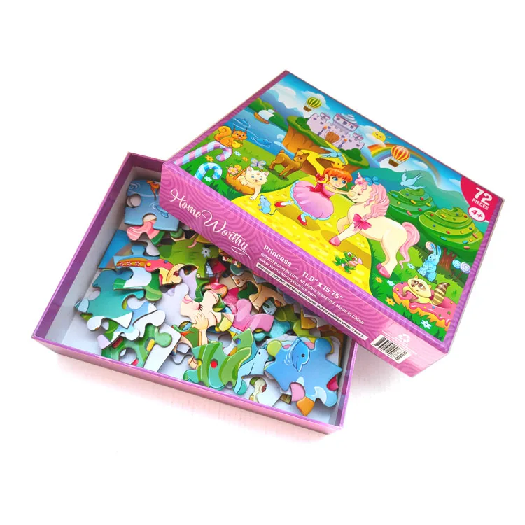 Custom Children Cartoon Princess Animal Unicorn Child Paper jigsaw puzzle