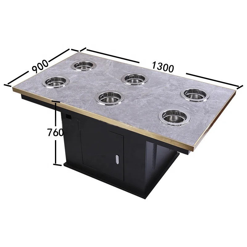 Commercial Built in Hot Pot Table Smokeless Dining Mini Hot Pot Table Chinese Single Hot Pot Table