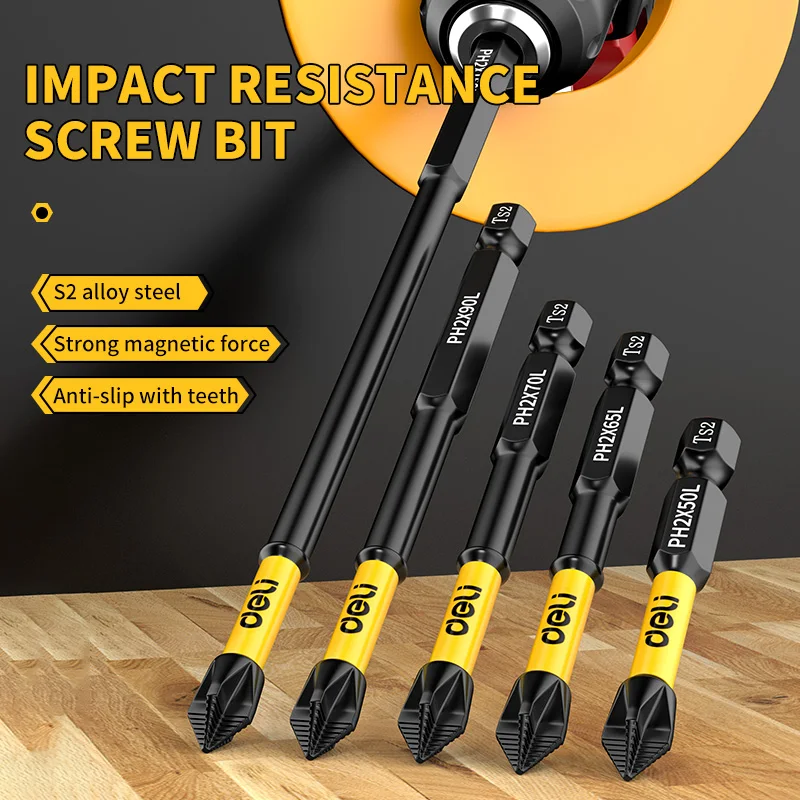 Magnetic Cross Bit Set Phillips Impact Batch Head Hardness Screwdriver Bit Screw Driver Hand Tools