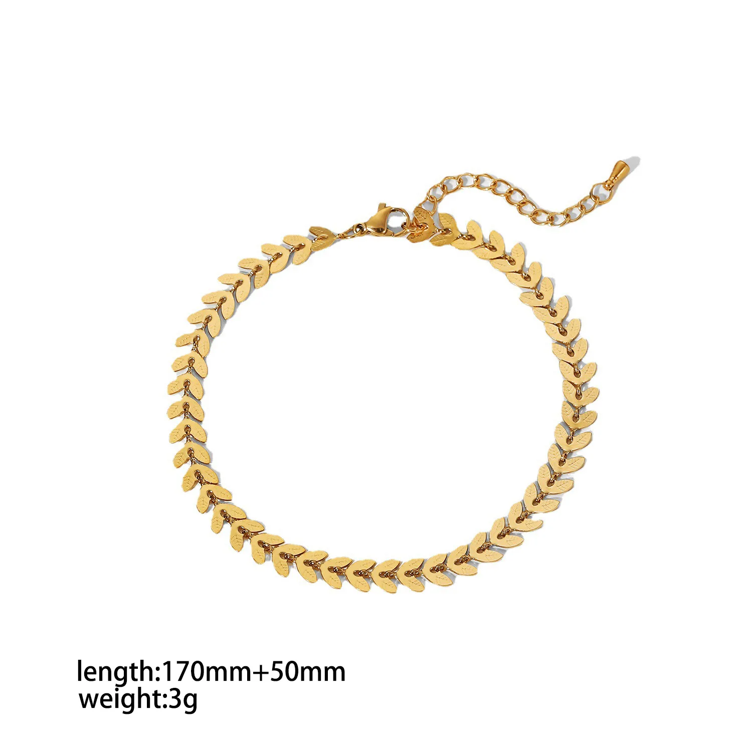 Minimalist 18K Gold Plated Stainless Steel Jewelry Paper Clip Snake Chain Bracelet For Women