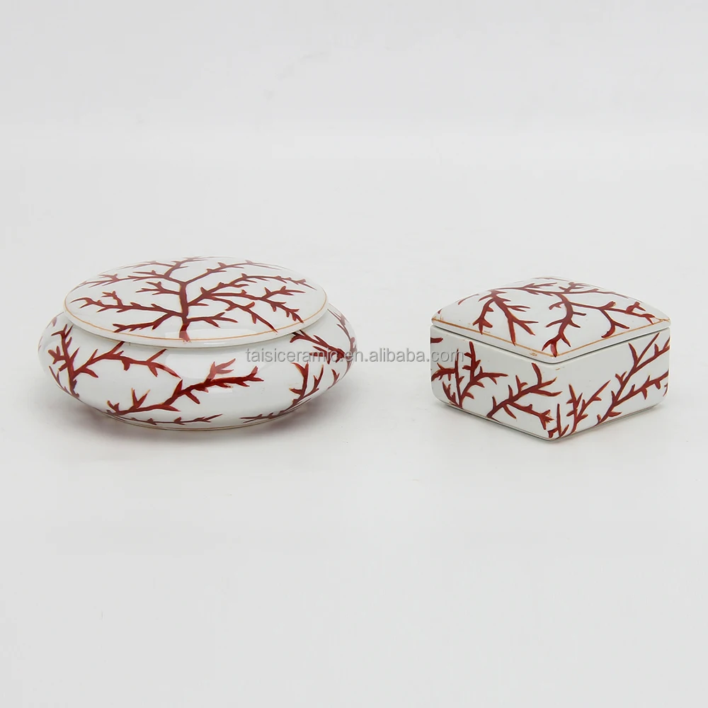 JW018 7 inch ceramic tea storage jar baby birth gift collection trinket boxes with lid for home decor