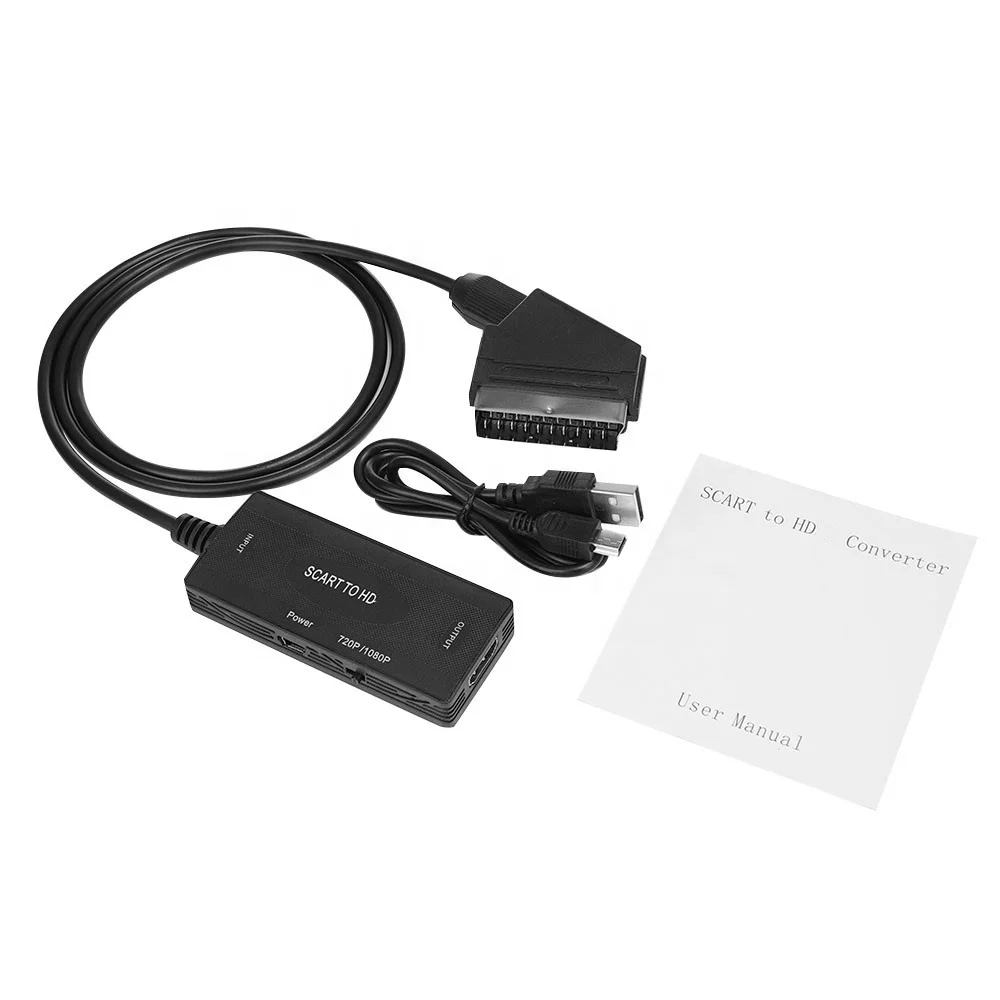 New Design 1080p 60hz Scart To Hd Video Audio Converter Adapter For Tv Dvd Set Up Box Scart To Hd