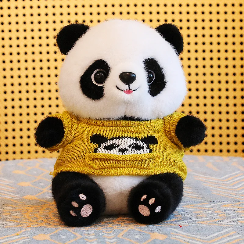 25~40cm Giant Panda Plush Toys Super Soft Pillow Cartoon Animal Bear Stuffed Baby Doll Classic Kids Birthday Christmas Gifts