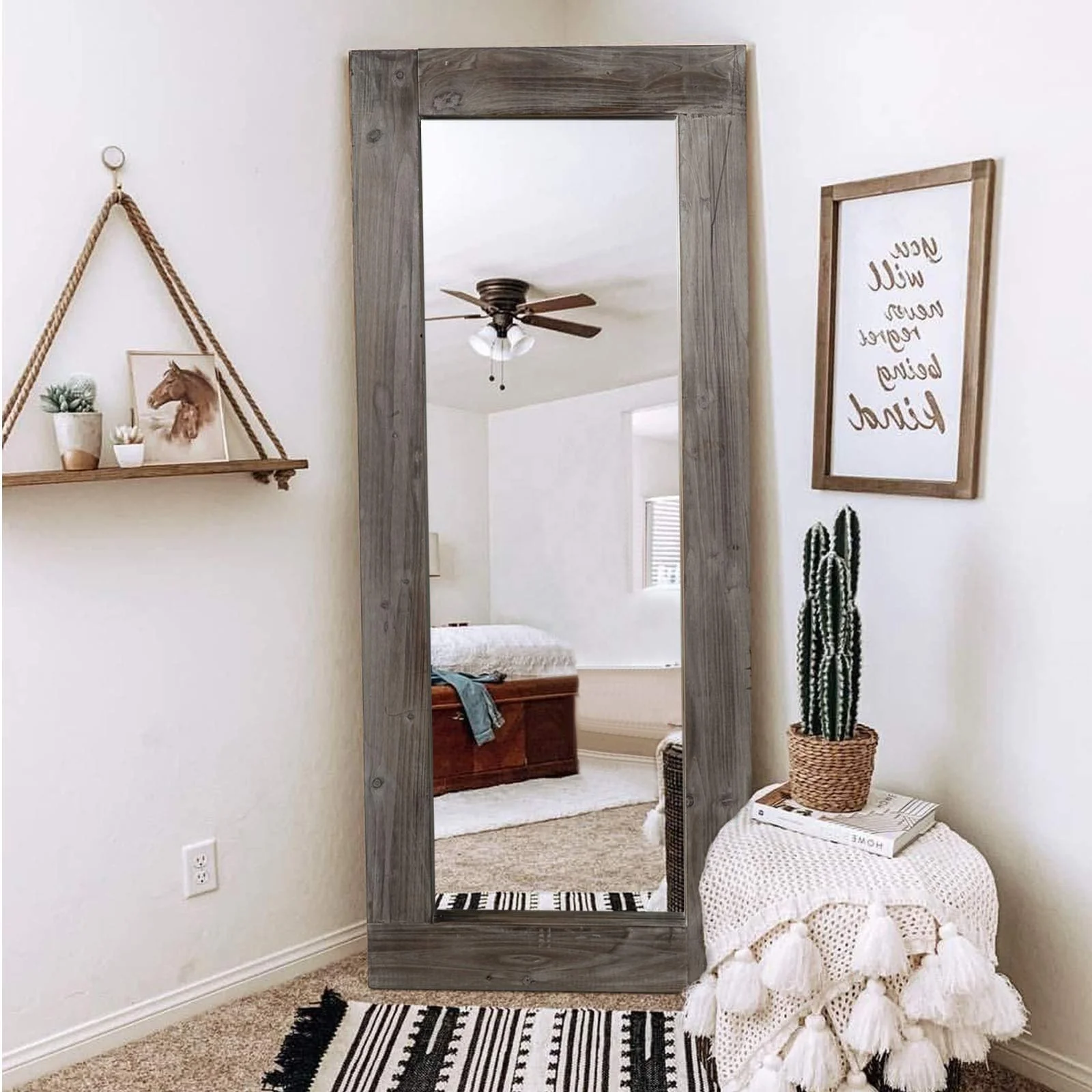 Dressing full body floor mirror home living room simple modern wind big mirror wall mounted fitting mirror
