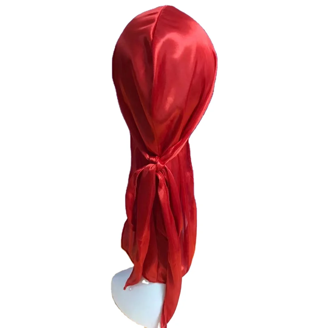 Plain Long Hair Durags Private Label Customize Silk Durag Hot Sale Satin Hair Durags for Men