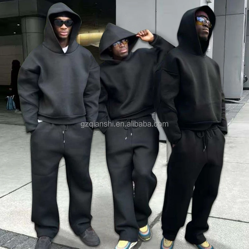 custom unisex stacked pants sweatsuit sweatpants and hoodie set flared tracksuit manufacturer windbreaker tracksuits for men