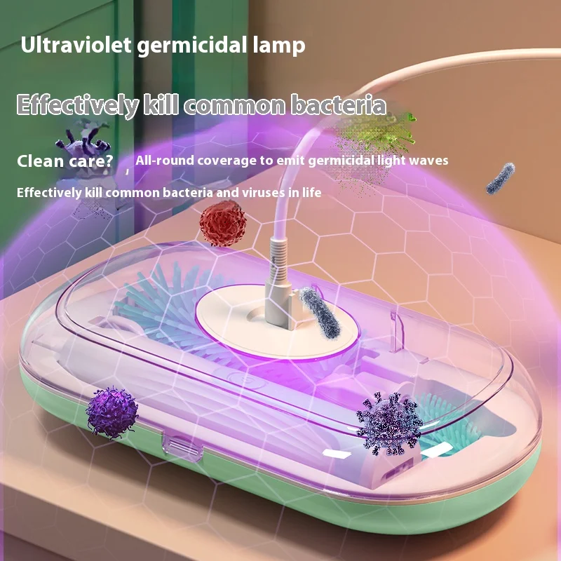 New Arrival Portable Silicone Bottle Cleaner Brush Kit Nipple Straw Cleaning Brush with Drying Rack Silicone Baby Bottle Brush