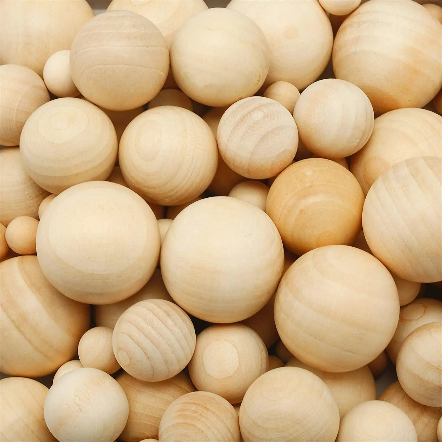 wooden balls round Round Unfinished Wooden Balls Natural Craft Balls for DIY Craft Projects Jewelry Making  5 Sizes