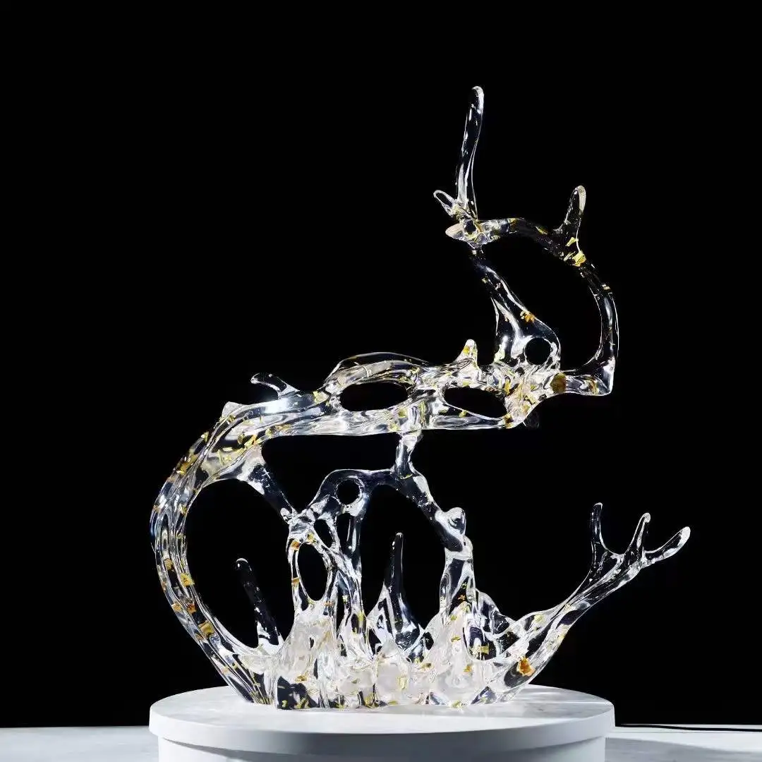Sculpture Ornament Art Abstract Hotel Lobby Model Room Creative Soft Decoration Epoxy Transparent Resin Crafts