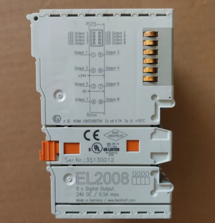 Beckhoff  EL2008 | EtherCAT Terminal, 8-channel digital output, 24 V DC, 0.5 A plc module