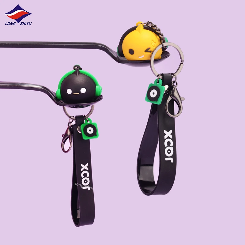 Longzhiyu Factory Wholesale Logo Rubber Cute Animal Keyring Custom Mini 3D PVC Anime Keychain Bag Charm for Gifts