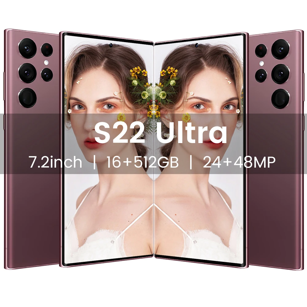 7.2 Inch S22UItra  Smartphones Brand New5G Network Cellphone 16G+512GB 24+48MP Dual Sim Android Unlocked Mobile Phone