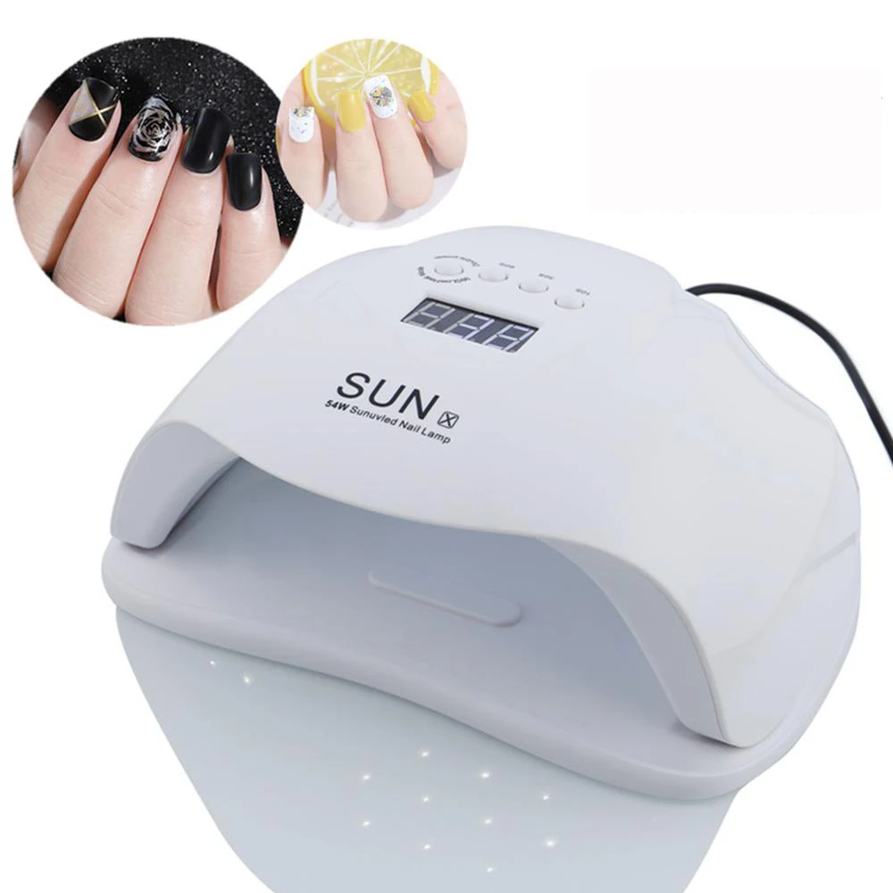 54 Вт 36 шт. светодиоды SUNX двойной УФ светодиодная лампа для сушки ногтей Сушилка Маникюрный Инструмент лечения УФ-гель лак с датчиком ЖК-дисплей новый