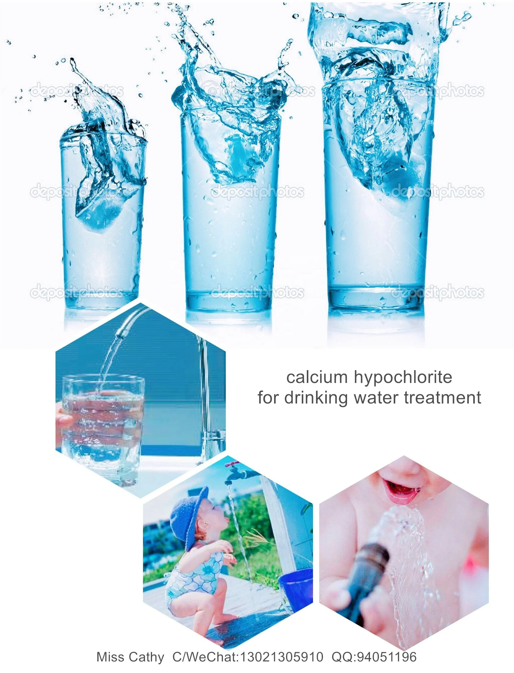 
Bleaching Calcium Hypochlorite 60% Powder for Water Treatment Chemical 