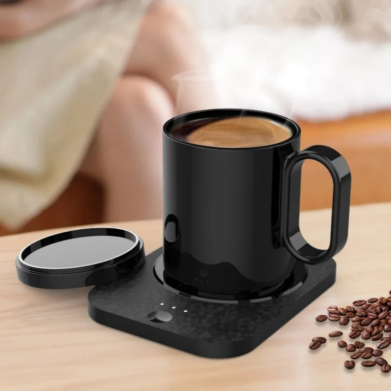 X1377 Heating electric mug coffee heater cup 55 degree ceramic smart mug warmer self heating electric mug coffee heater cup