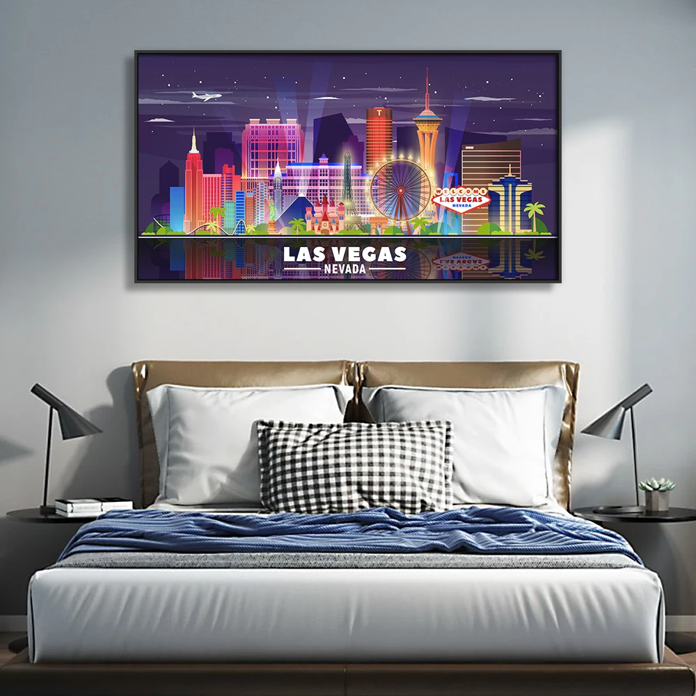 Холст Skyline of Chicago художественные принты Ночь просмотр города плакаты и холст живопись для спальни Декор без рамки