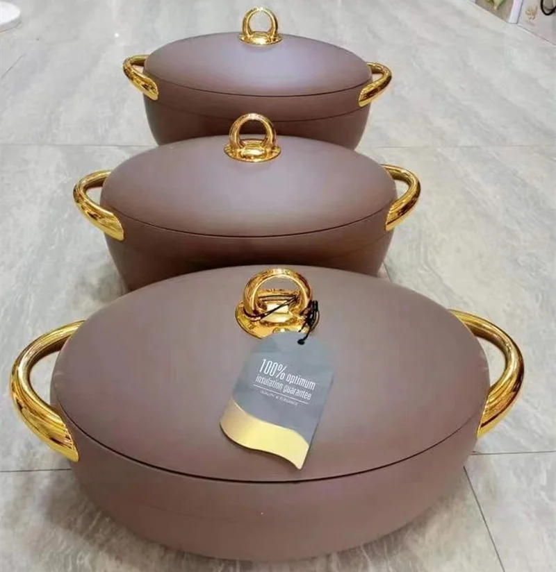 hot selling 3pcs pot ware egg shape thermal insulation food box 2L 2.5L 3L food keep warmer container lunch box