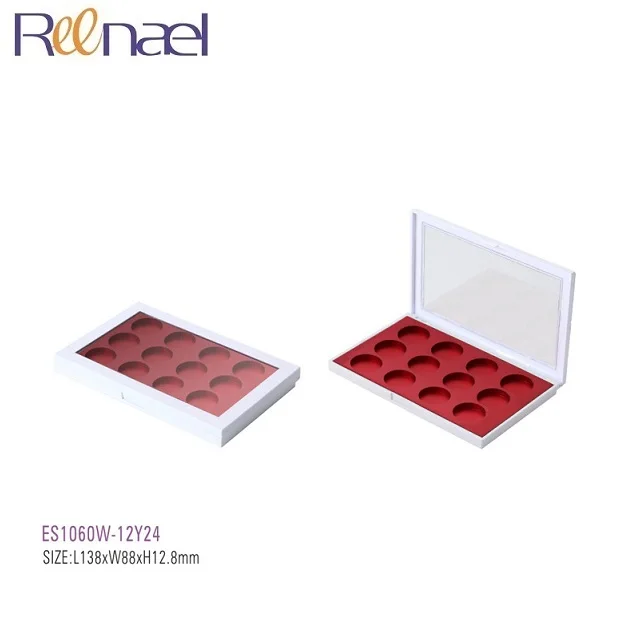 Plastic clear eyeshadow lipstick blush palette empty palette case in 12 colors