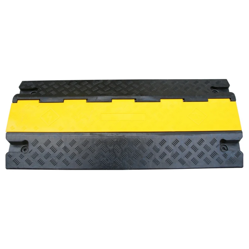 21kg Speed Bump 980*580*90mm Rubber Cable Cord Protector with PVC Cover Indoor & Outdoor Roadway Safety Trunking Cover