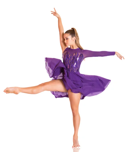 Fashion Stretch Sequins Fabric Lyrical Dance Costume Modern Dance