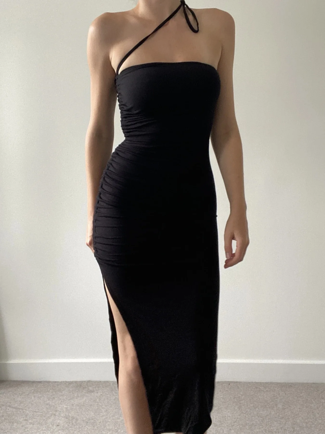 2022 high quality New Arrivals Spring  Summer Fashion Slim Ssexy Halter Split Tube Top Bodycon Club Dress Women