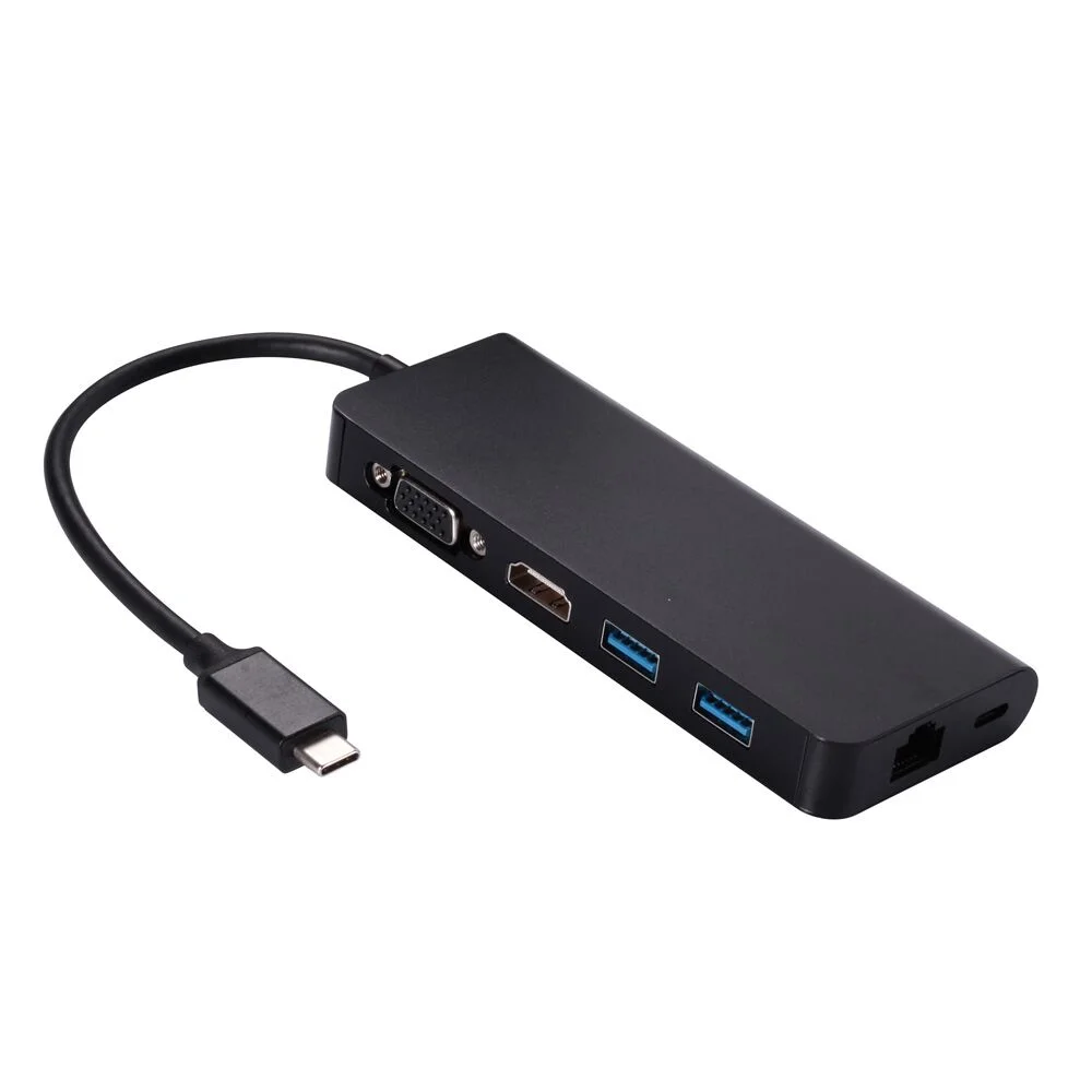Vnew горячая Распродажа 6 в 1 Тип C к HDMI VGA USB3.0 RJ45 USB концентратор конвертер двойной PD порт адаптер