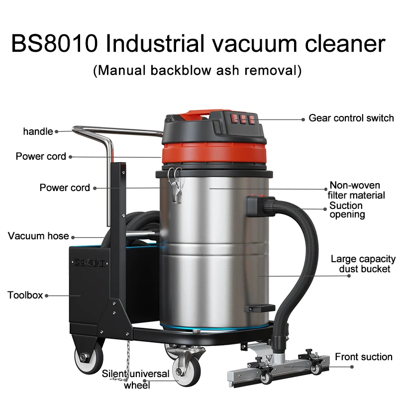 Boshuo Wet and Dry 80L Vacuum Cleaner 4500W Large Capacity Industrial Vacuum Cleaner Factory Cleaning