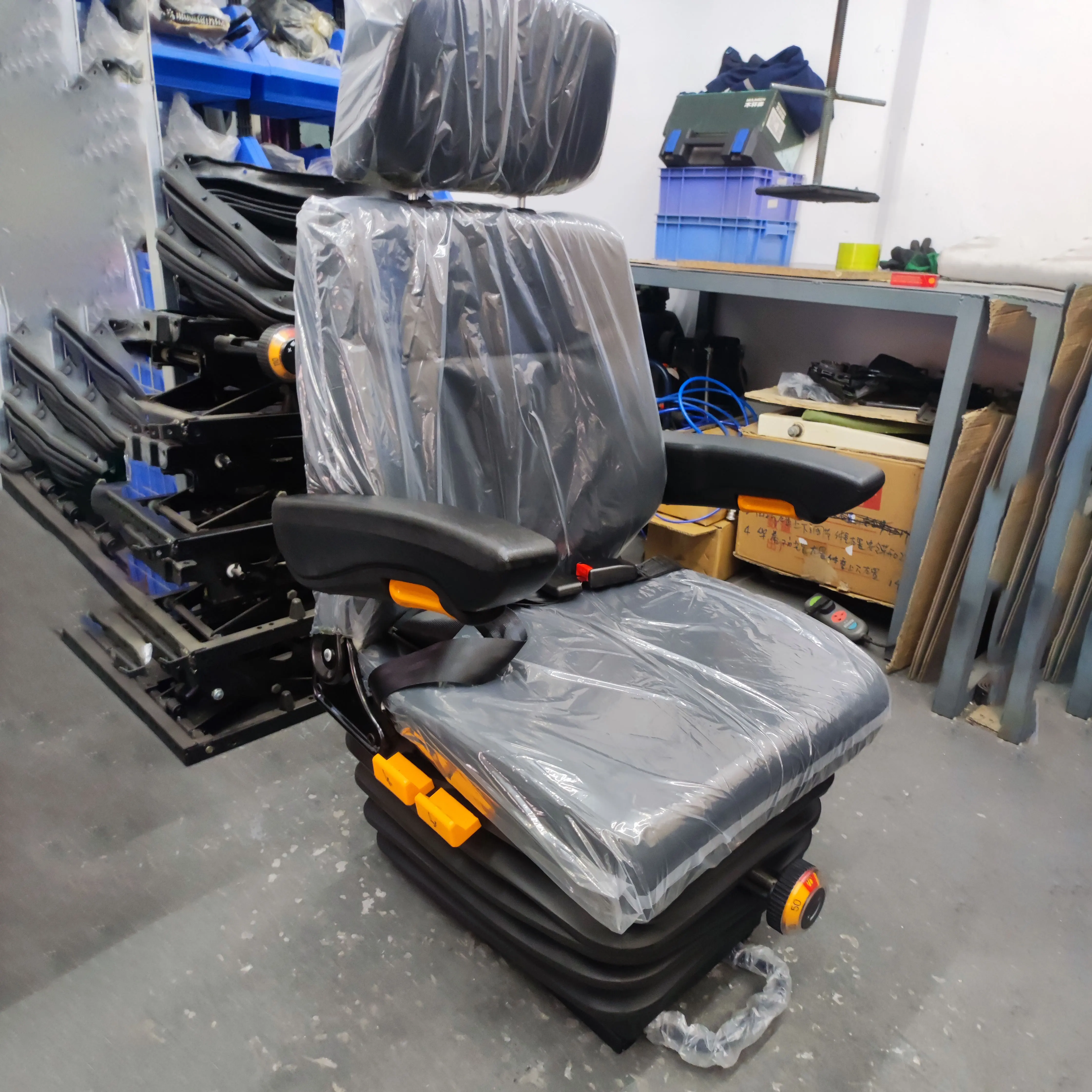 Customized OEM Universal Mechanical shock absorber seats adjustable dual armrest seats