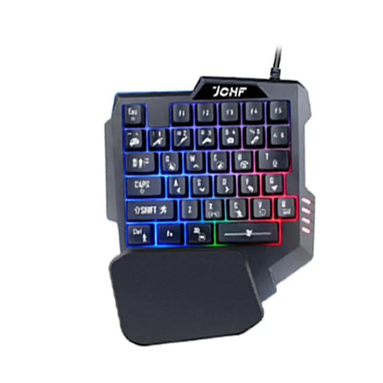 
Ergonomic best quality colorful backlit RGB mechanical one handed gamer wired mini gaming keyboard 