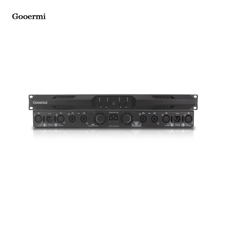 Gooermi D400 Профессиональный цифровой 1U усилитель мощности 4 канала класса D аудио усилитель мощности для домашнего KTV караоке