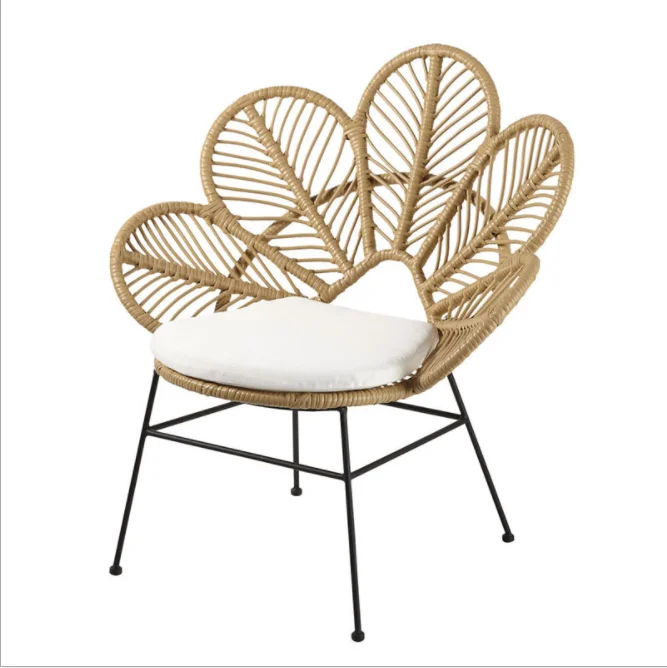 Nordic Outdoor Rattan Chair Single Flower