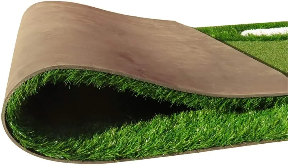 Golf Hitting Mat Golf Mini Artificial Green Putting Exerciser Indoor/Outdoor with Mini 5 Hole Design Simulation Bunker Golf Mat