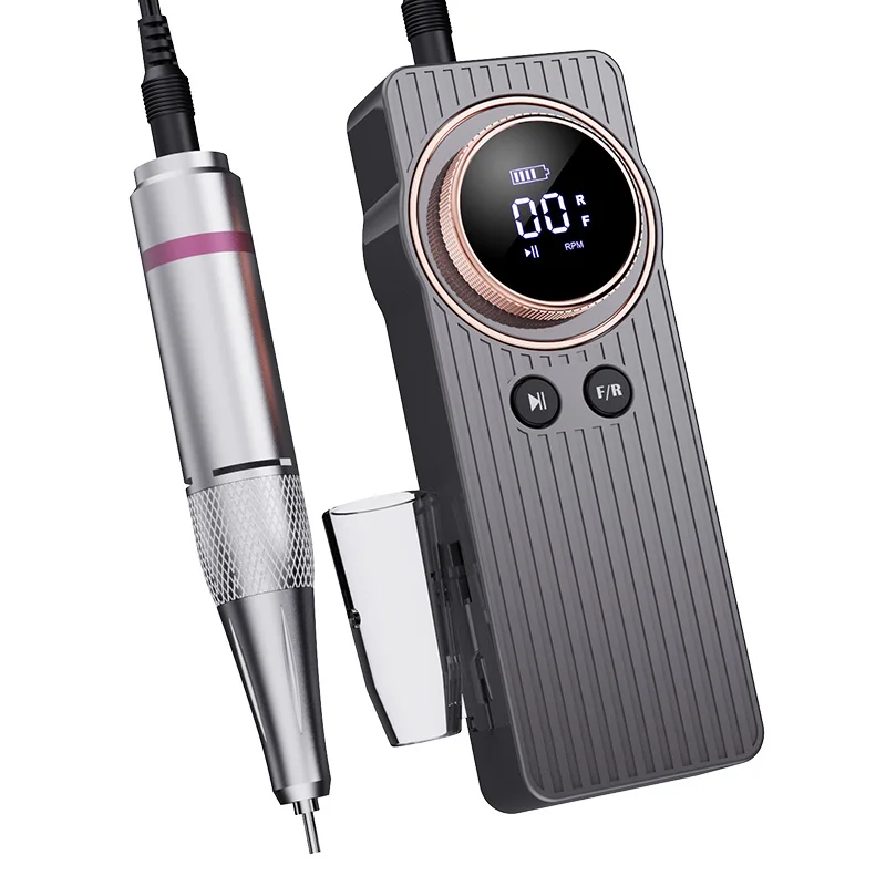 35000RPM Nail Drill Professional Cordless Electric File Rechargeable Portable Machine for DIY Nail Art Salon and Home