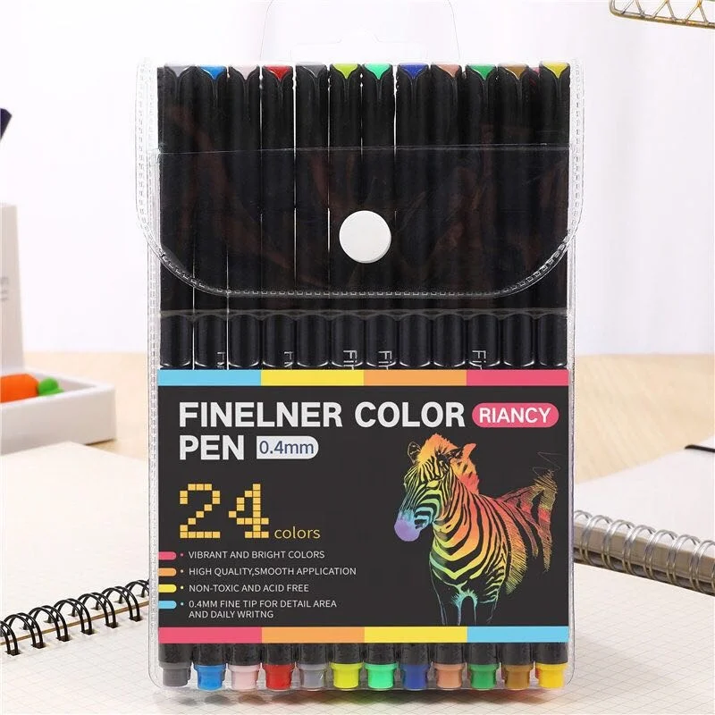 Hotsale Waterproof 0.4 mm color fineliner pen micron marker pen set colorful pigment marker pen set