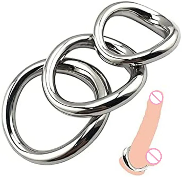 Stainless Steel Irregular Design C Ring Curved Ergonomic Metal Cock Ring 3 Sizes of Penis Ring