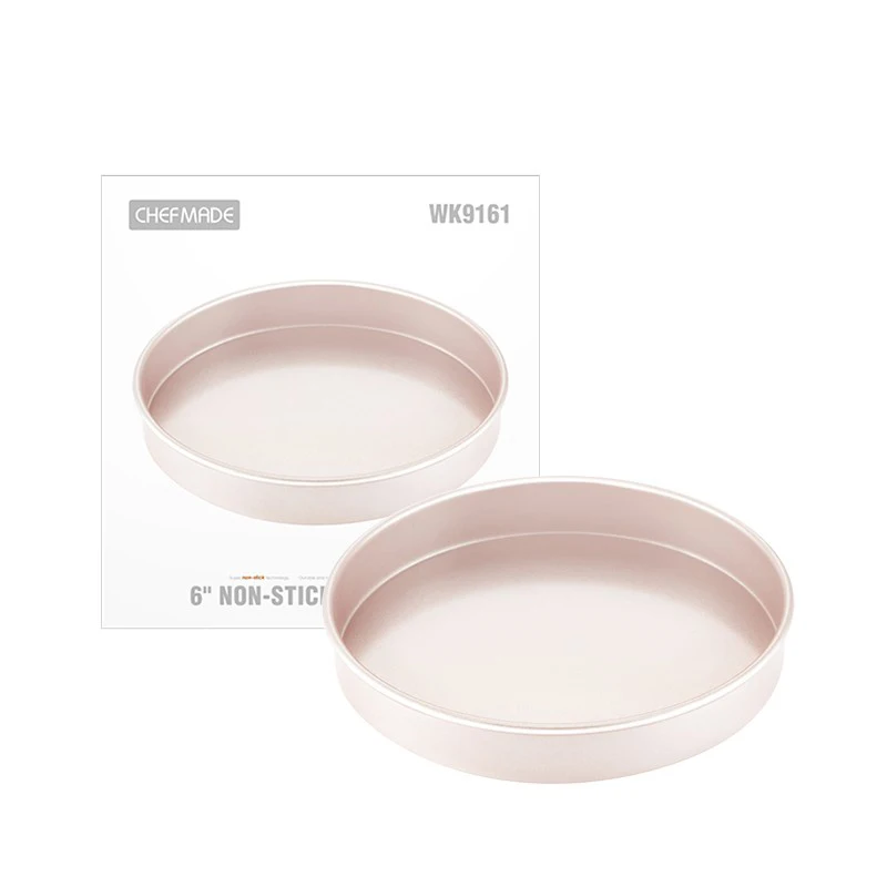 champagne gold 6 Inch Non-stick Round Bakeware Pizza Pan carbon Steel Kitchen Baking Tray