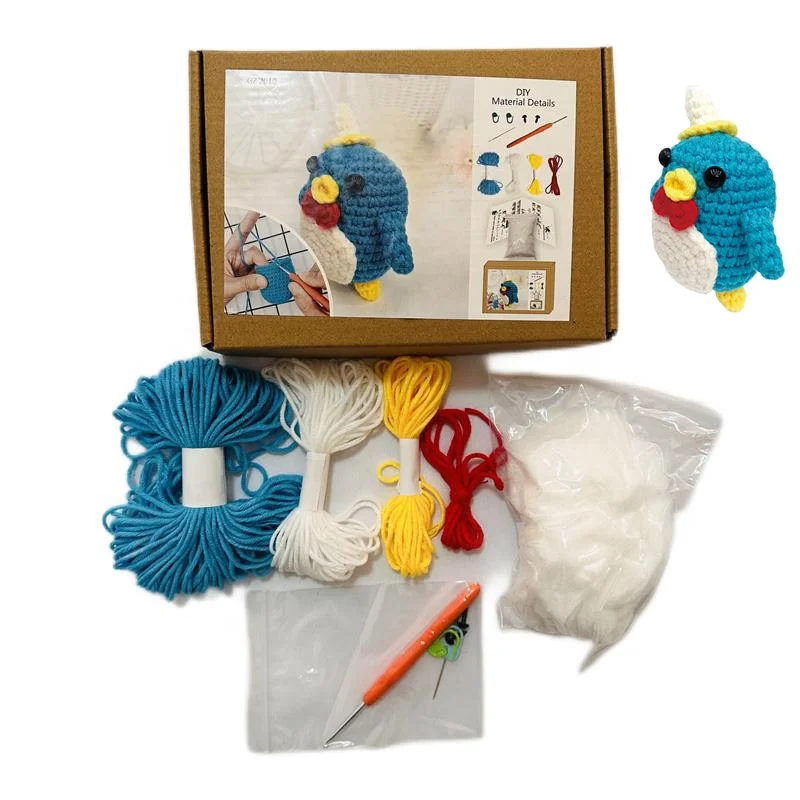 With hat penguin crochet kit diy animal crochet with instuction and video for DIY crochet beginners