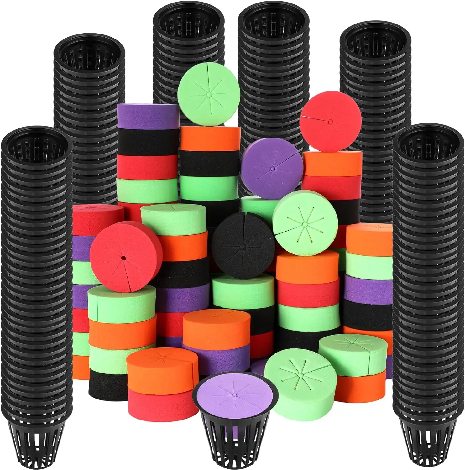 Garden foam clone collar  and hydroponic net cup suitable for indoor or outdoor hydroponic planting and DIY planting