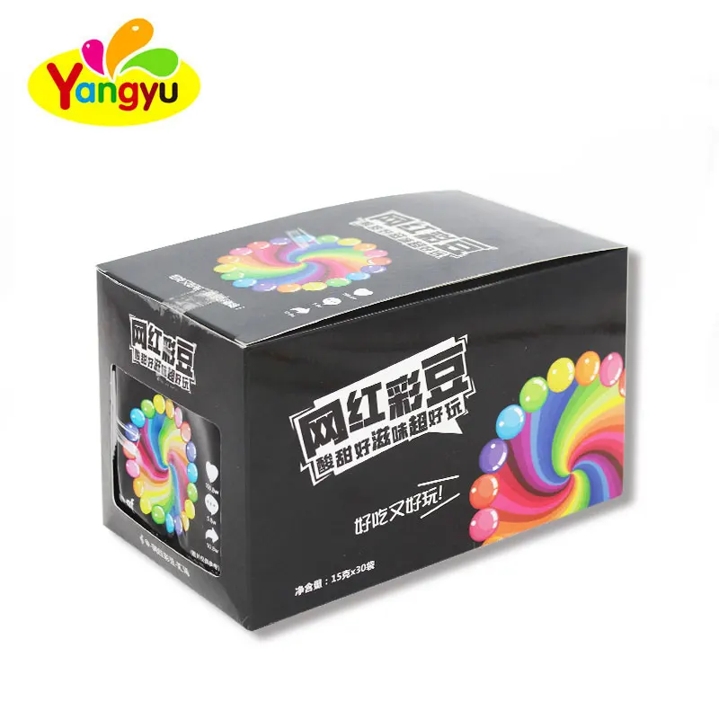 Bag packing Rainbow color jelly bean candy