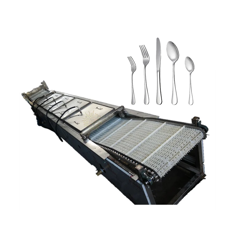 Sunglory Automatic production line Stainless Steel Cutlery Knife Spoon Fork Circular Ultrasonic Cleaning And Drying Machine